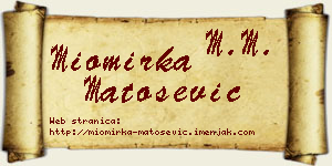Miomirka Matošević vizit kartica